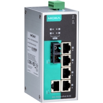 MOXA EDS-P206A-4PoE-S-SC-T Видеорегистраторы и приемное оборудование #1