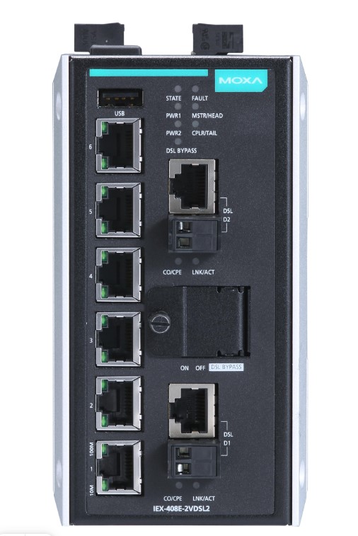 MOXA IEX-408E-2VDSL2-LV-T Видеорегистраторы и приемное оборудование #2